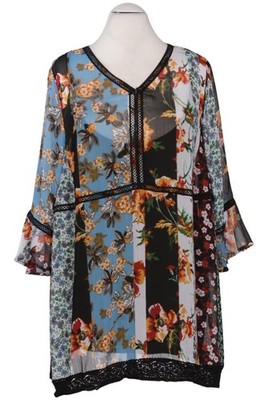 Ulla Popken Bluse Damen Oberteil Hemd Hemdbluse Gr. EU 46 Mehrfarbig #x8ut54g