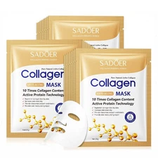 10pcs Collagen Face Mask, Moisturizing & Firmness Hydrogel Deep Wrapping Mask