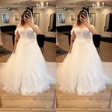 Gorgeous Wedding Dresses Off The Shoulder Lace Appliques A Line Bridal Gown