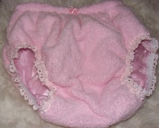 CD ADULT BABY SISSY PINK FLEECE AND SATIN DOUBLE SIDED
