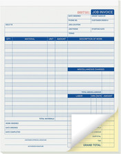 50 Sets Job Invoice Forms, 2 Part Carbonless, 8.5X11 Inch Work Order Forms for S