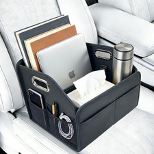 Car Storage Organizer Foldable PU Leather Front Seat Caddy  12.6 Inch,8 Compart