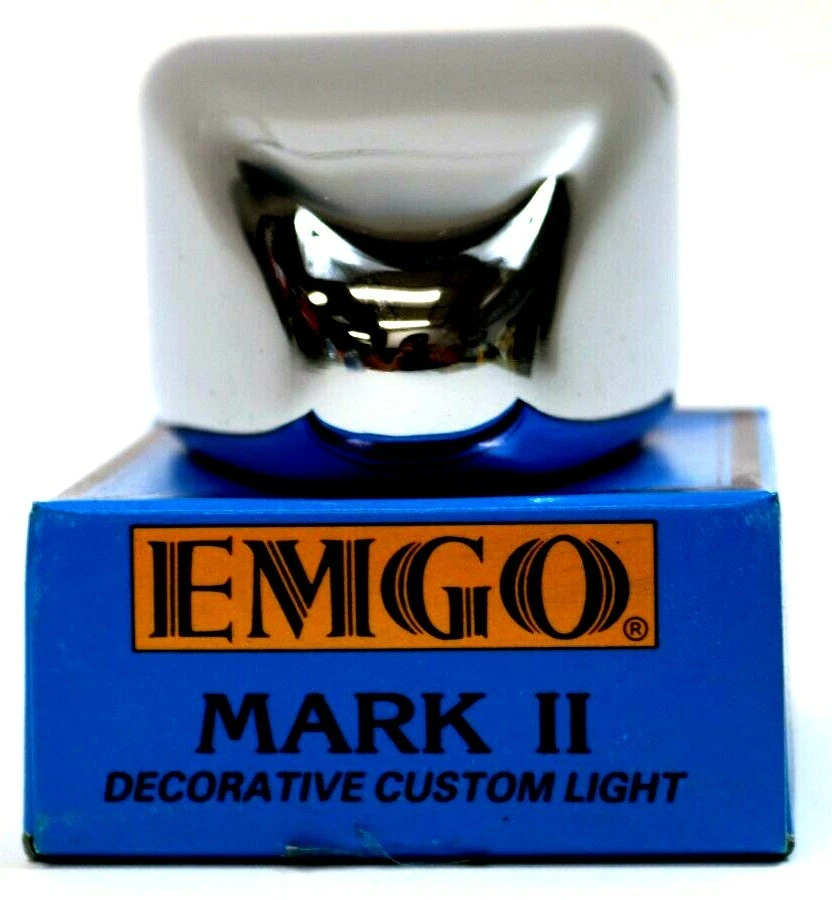 Luz de circulación personalizada decorativa EMGO Mark II cuña 12V cromo ámbar Harley nueva de stock Foto 3 de 4