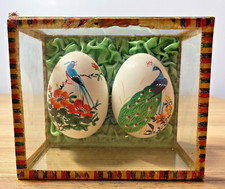 Vintage Real Chinese Hand Painted Eggs in a Sealed Presentation box - Birds
