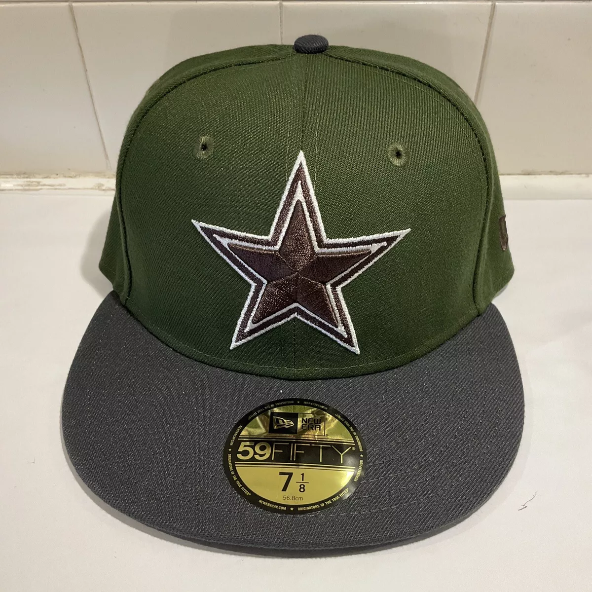 Dallas Cowboys New Era Salute to Service Olive Green 59FIFTY Fitted Hat 7  1/8