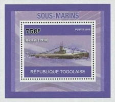 Submarines R-class 1918 Miniature Souvenir Sheet Stamp Mint NH