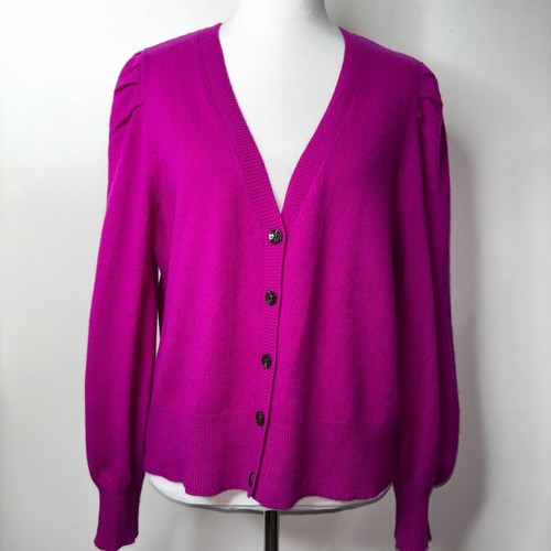 CHARTER CLUB Luxury Cashmere Women's Fuchsia Pink Cardigan Sweater XL