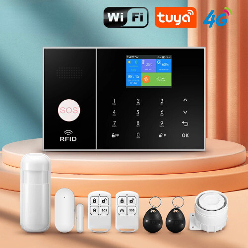 4G WiFi Alarm System Tuya APP Control for Home Security Alarm PIR Sensor Sensor