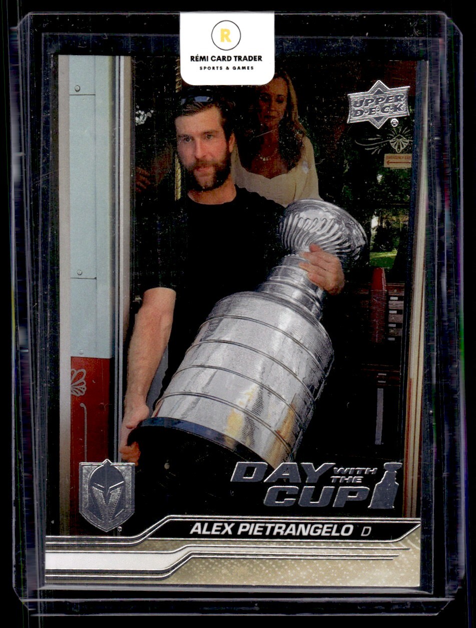 Alex Pietrangelo #DC18 Hockey Cards 2023 Upper Deck Day with the Cup trading card — raw and PSA graded price guide