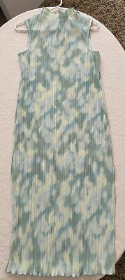 Women's Watercolor Plisse Midi Dress - Future Collective Green Size XXS |  eBay