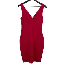 Express Size S Bodycon Stretchy Fitted Knee Length Pencil Dress Pink