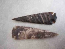Handmade over  5+" Jasper, agate Arrowhead  Spears - set of 2