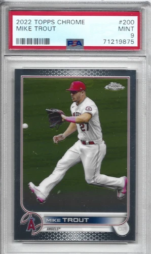 2022 Topps Chrome #200 Mike Trout PSA 9 MINT Los Angeles Angels