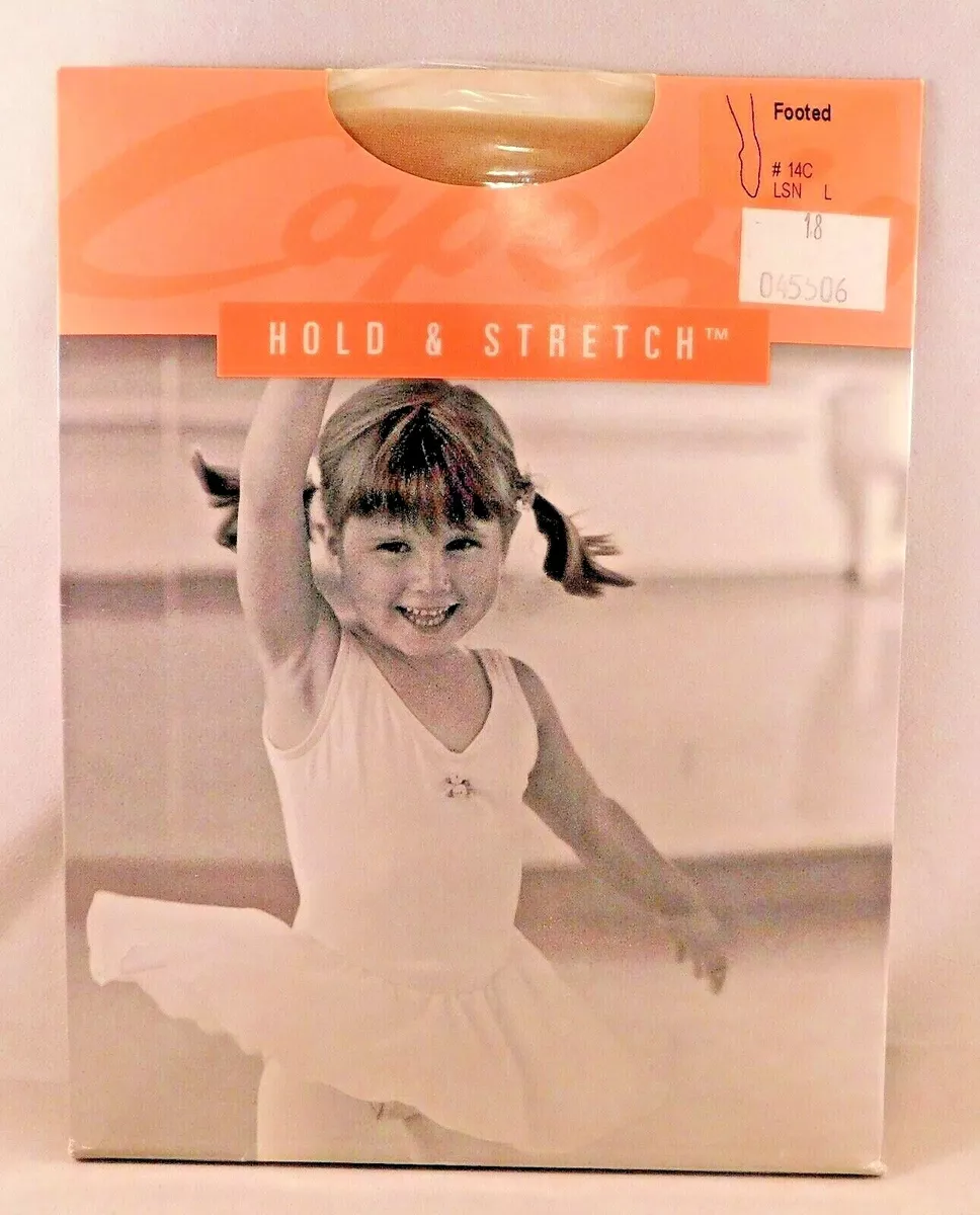 Capezio Hold & Stretch Footed Tights 14C LSN L Girls Light Suntan