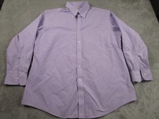 Brooks Brothers Shirt Mens 17 Purple Checked Regent Business Long Sleeve Preppy