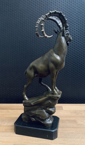 Bronzefigur Steinbock m. Hörner Bronze Skulptur Figur Tierfigur Ziege Kunst - Bild 5 von 11