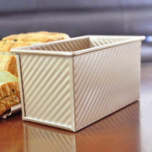Pullman Loaf Pan Non-Stick Bakeware Bread Toast Mold Aluminum Alloy Corrugated· - Picture 2 of 8
