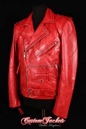 Abrigos, chaquetas y chalecos de hombre moteras rojos