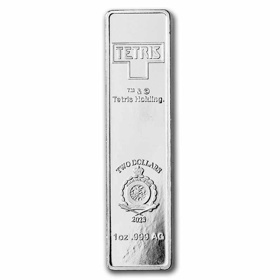 2023 テトリス銀貨　1オンス　I型 2023 Tetris 1 oz Silver $2 Niue 7-Coin 1 oz Tetrimino Shapes