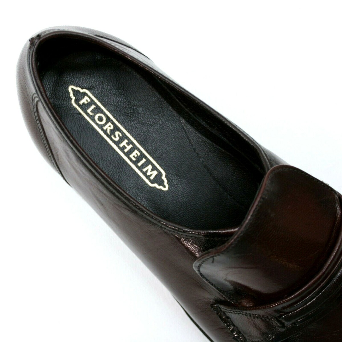 Vintage FLORSHEIM Men 10 D Black Cherry Cordovan COMO Leather Shoes Career Slip Florsheim Men main image 2