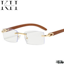 Hot Fashion Wood Grain Square Sunglasses Retro Mens Women  Hip Hop Shade Glasses