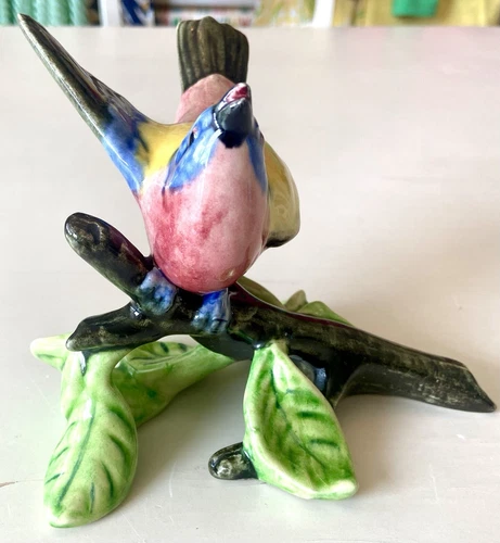 Vintage Stangl Pottery Bunting Bird Hand Painted Signed  4.5" Tall