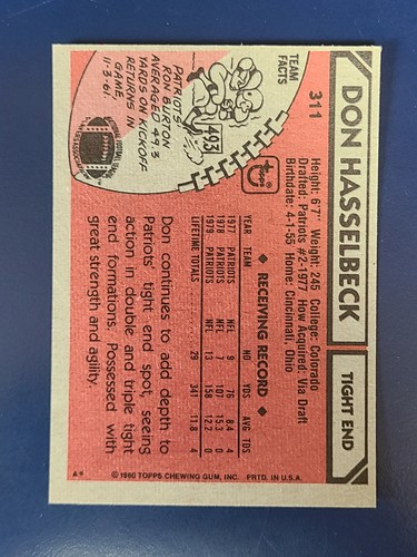 Tarjetas de fútbol americano Topps 1980 completan tu conjunto que elijas elegir cada una #265 - 396 - Imagen 79 de 225