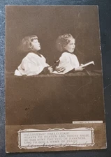 1909 postcard Roth & Langley children singing Hallelujah hearts to heaven posted