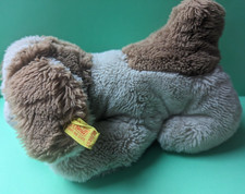 Vintage Steiff Plush Brown Dog Button Yellow Tag Western Germany 5530/25