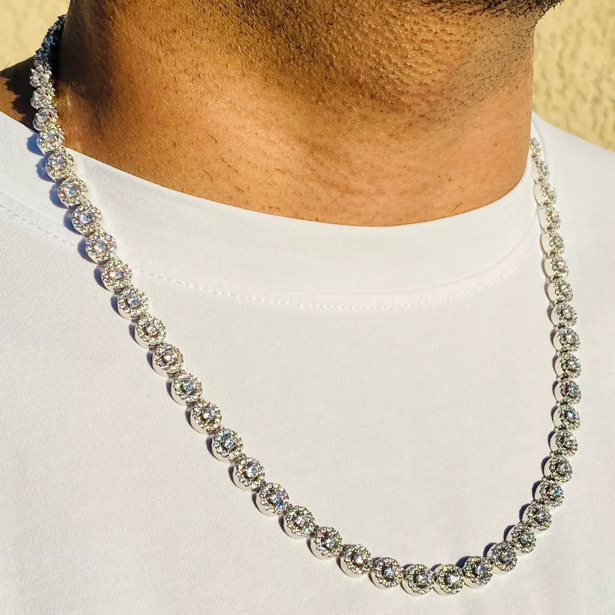 12mm Diamond Clustered Tennis Chain Necklace 18K Gold – Markus Dayan