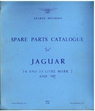 JAGUAR MK2 3.4 , 3.8 & 340 SALOON (1959-69) ORIGINAL FACTORY PARTS CATALOGUE
