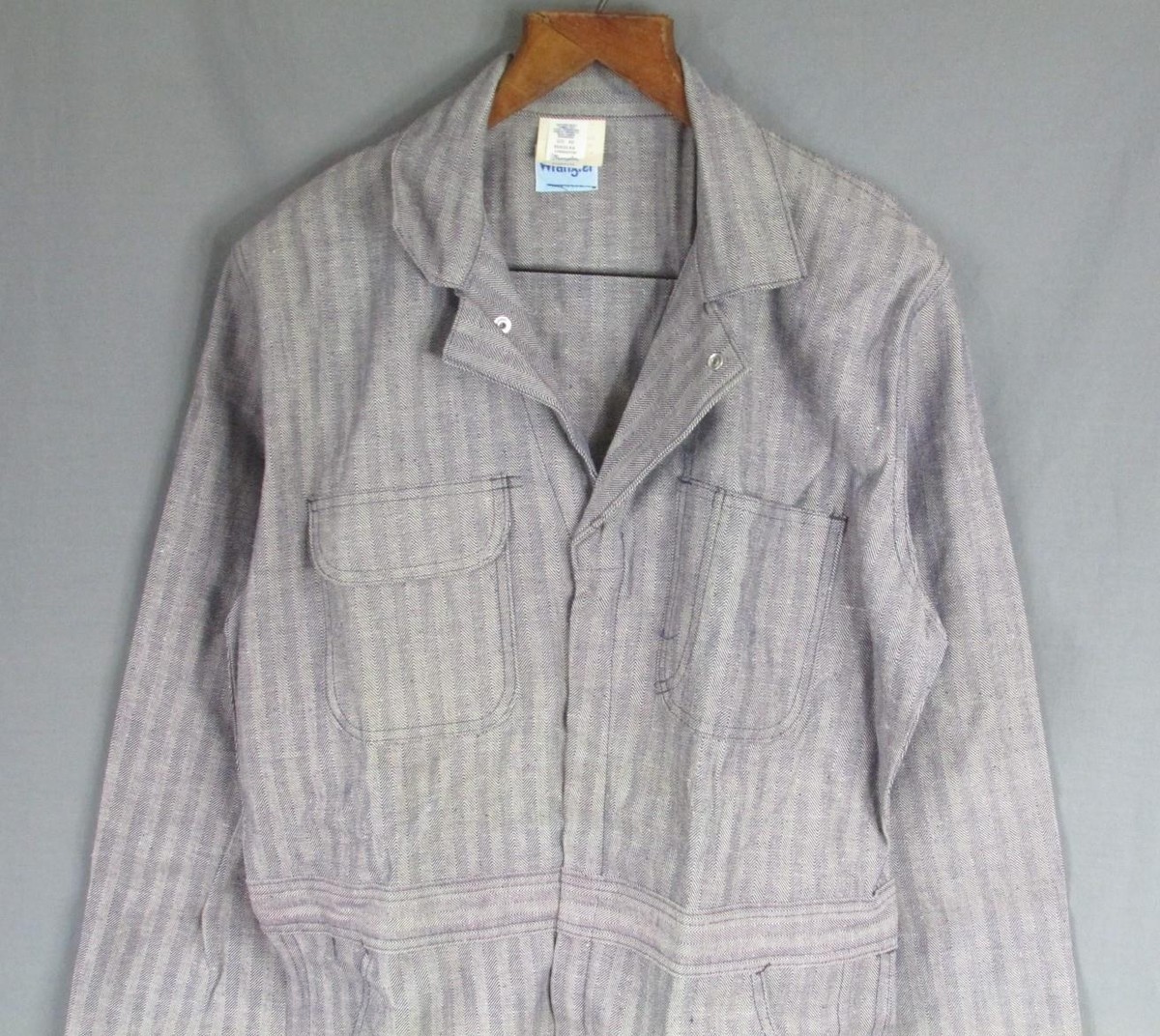 Vintage 1970s Wrangler Herringbone Twill Work Coveralls NOS Cotton