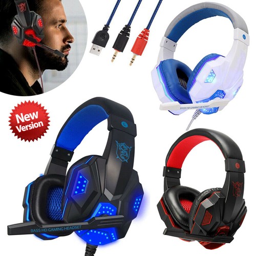 3.5mm Gaming Headset Mic LED Headphones 