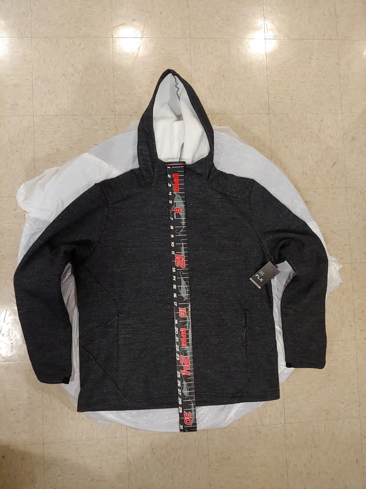 FLX Active Outdoor Comfort Fleece Pullover Hoodie Black Large