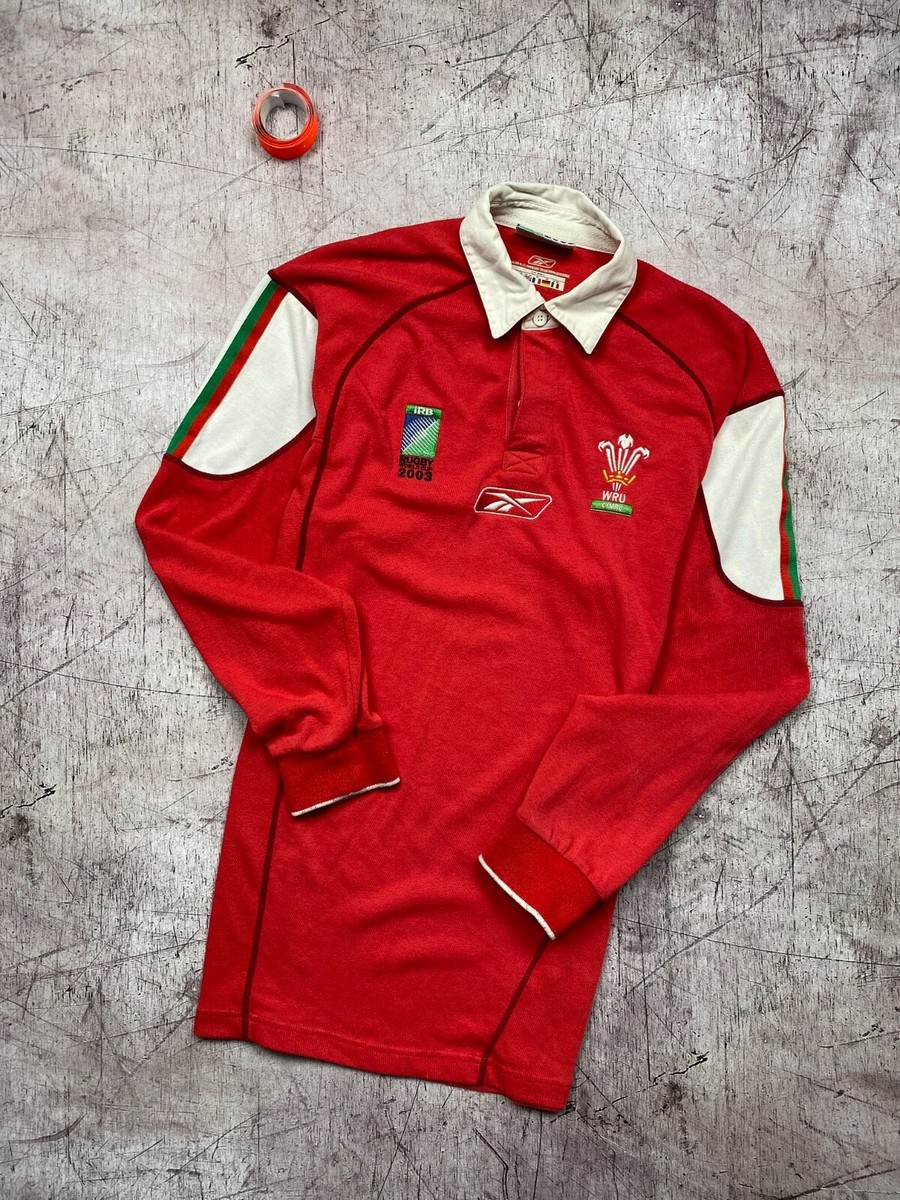 Reebok 2003 Vintage Rugby World Cup Long Sleeve Polo Shirt Size S