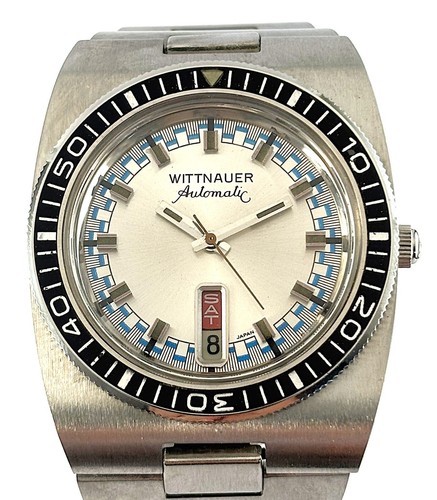 Vintage Longines Wittnauer Diver Stainless Steel Auto Mens Date Watch 17J 1970