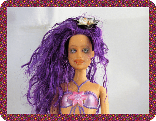 OOAK Barbie Mermaid Sirena Fantasy Donutz Repaint Doll Custom Faceup Purple Hair - Picture 7 of 8