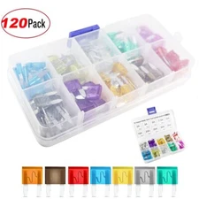 120 PC Low Profile Mini Car Fuse Auto Car Motorcycle SUV Fuses Kit APM ATM New