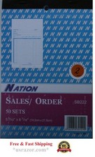 500 Carbonless 2 part 59/16"x87/16" 50 10 set Sales Order Invoice Receipt Book