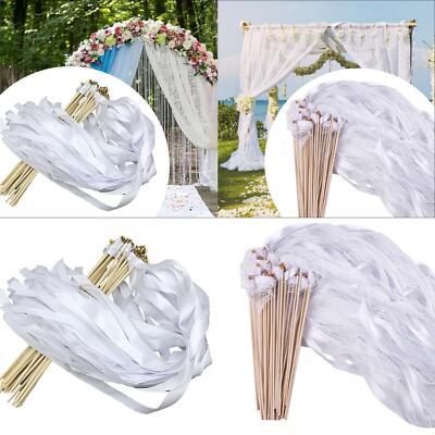 20 Stück Bandstäbe Hochzeit Luftschlangen mit Goldglocken für beste Wünsche Hochzeit
