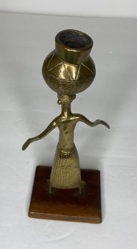 Antigua estatuilla femenina africana de bronce - Imagen 14 de 16