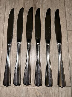 6 STAINLESS STEEL SILVERWARE FLATWARE ONEIDA GALA IMPULSE DINNER KNIVES