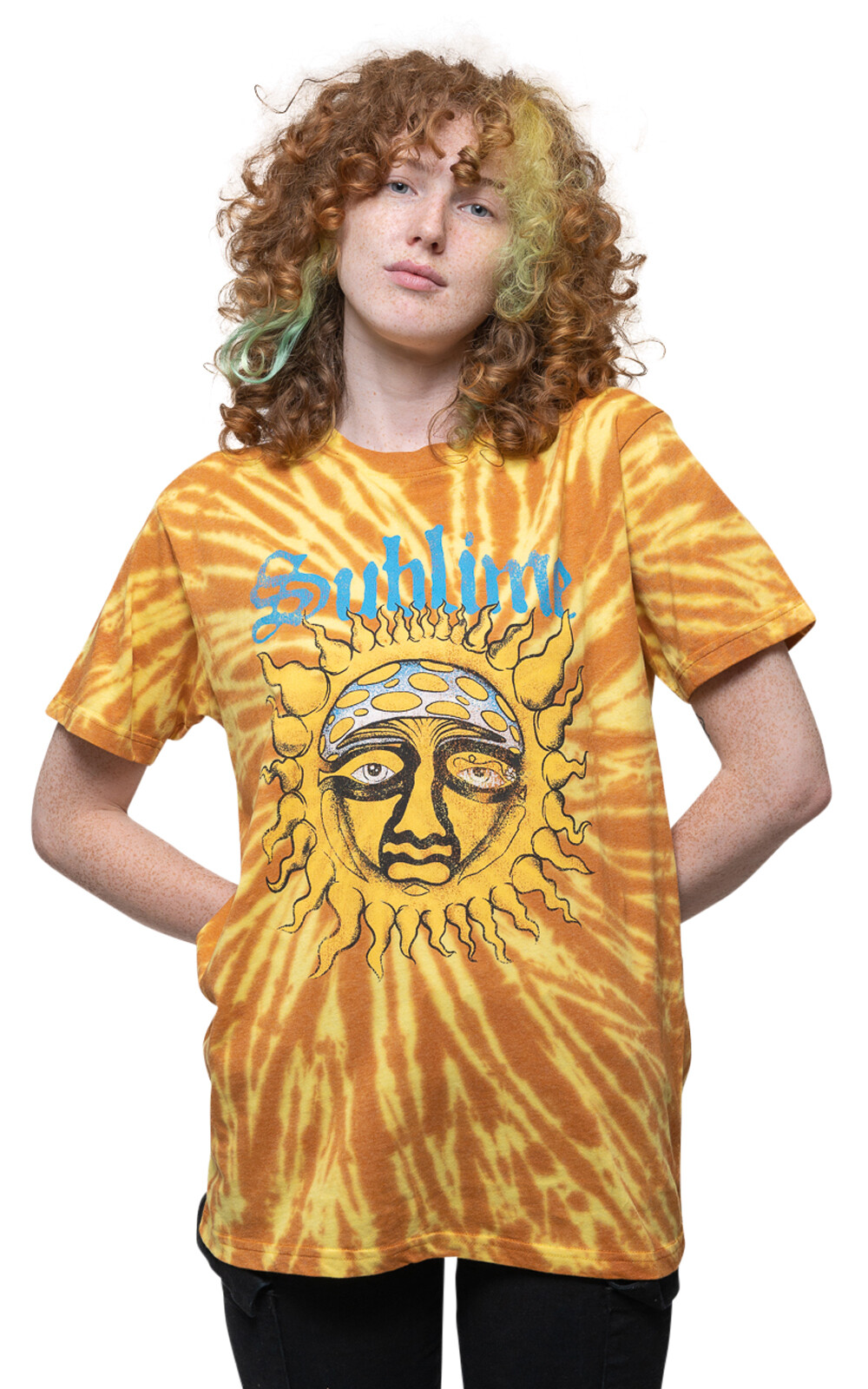 Sublime Sun Face Band Logo Unisex Tie Dye Orange T-Shirt Official