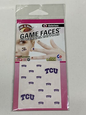 NEW Fan-A-Peel Game Faces Fingernail Tattoo TCU Texas Christian University