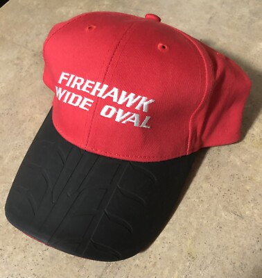 Firestone Firehawk Wide Oval Firestone Red Rubber Adjustable Hat New Vintage