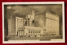 1910s Lawrence Hotel Old Cars Anshutz Erie PA Postcard Pennsylvania