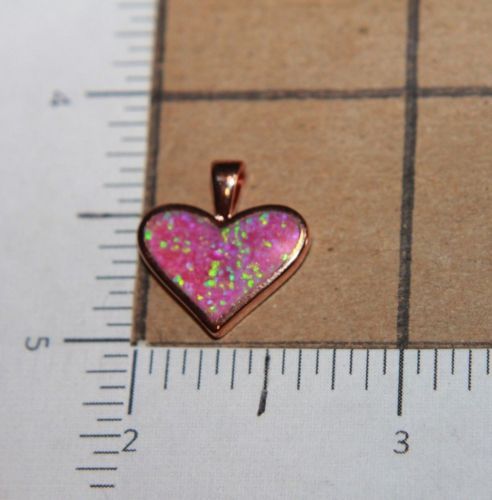 fire opal necklace pendant gemstone silver jewelry cocktail modern petite Heart - Picture 6 of 25
