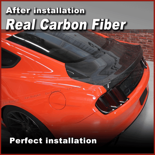 Fit for Ford Mustang 2015-17 REAL CARBON Rear Trunk Boot Lid Bootlid Cover Trim - Picture 3 of 7