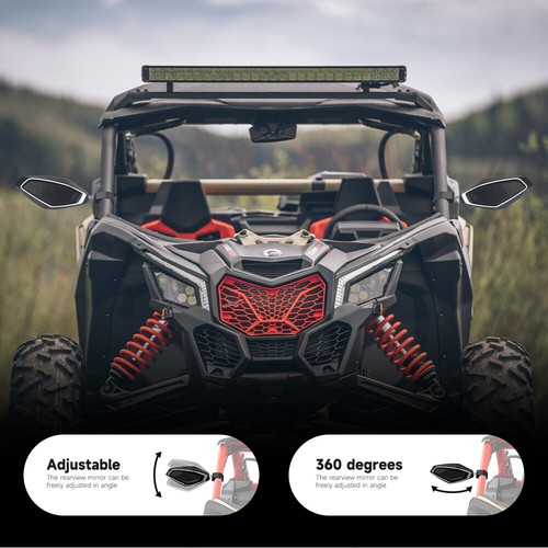 Aluminum Adjustable Rearview Glass Back Side View Mirrors For Can-Am Maverick X3 - Picture 5 of 16