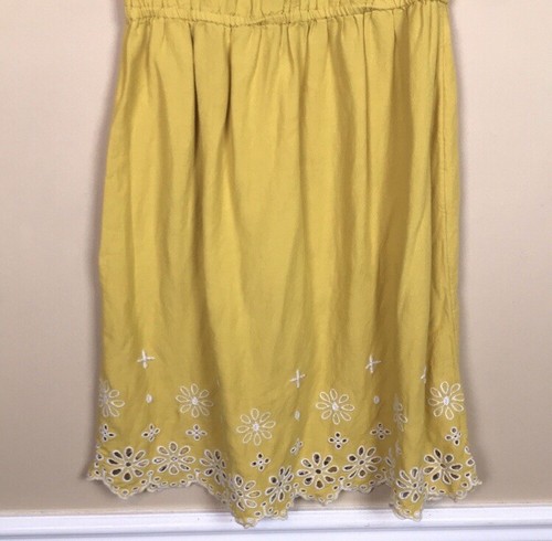 Old Navy Girls’ Floral Embroidered Smocked Yellow White Short Sleeve Dress Sz L - Picture 3 of 9
